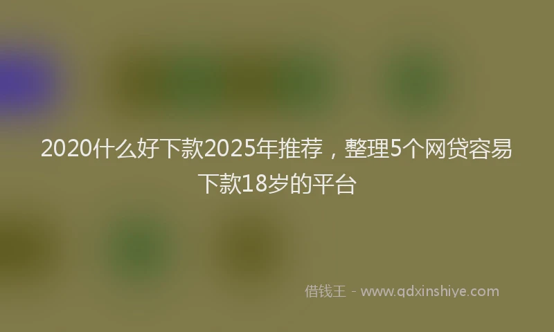 2020什么好下款2025年推荐，整理5个网贷容易下款18岁的平台