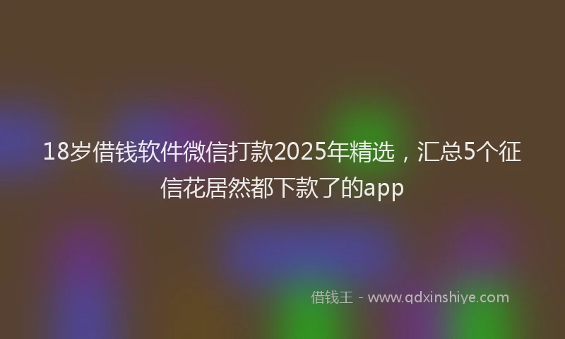18岁借钱软件微信打款2025年精选，汇总5个征信花居然都下款了的app