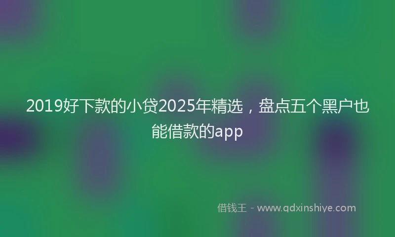 2019好下款的小贷2025年精选，盘点五个黑户也能借款的app