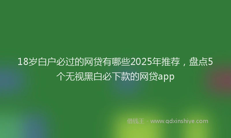 18岁白户必过的网贷有哪些2025年推荐，盘点5个无视黑白必下款的网贷app