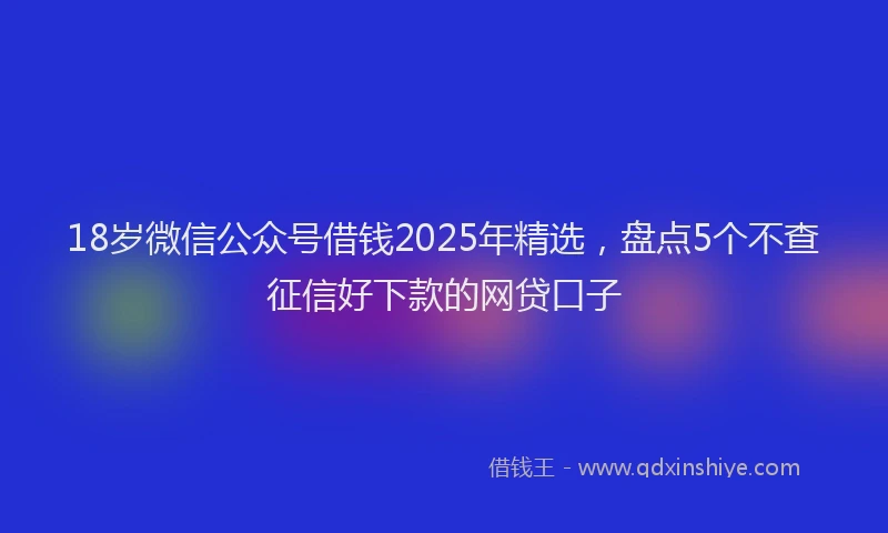 18岁微信公众号借钱2025年精选，盘点5个不查征信好下款的网贷口子