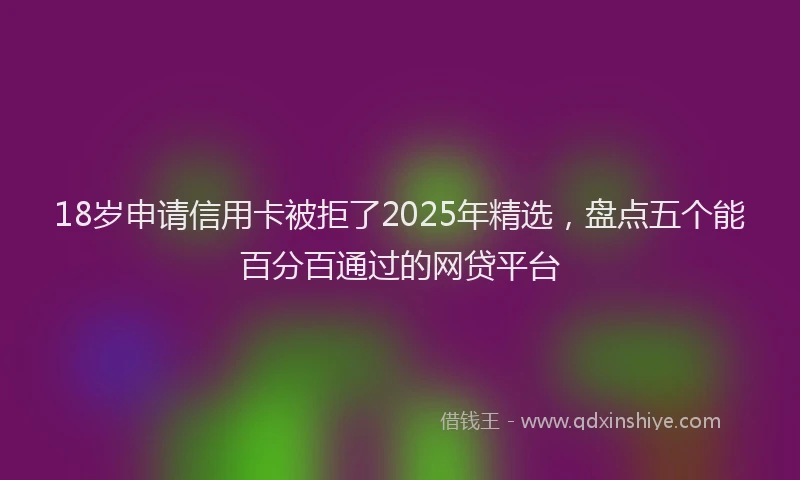 18岁申请信用卡被拒了2025年精选，盘点五个能百分百通过的网贷平台