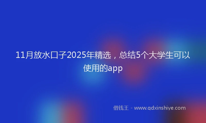 11月放水口子2025年精选，总结5个大学生可以使用的app