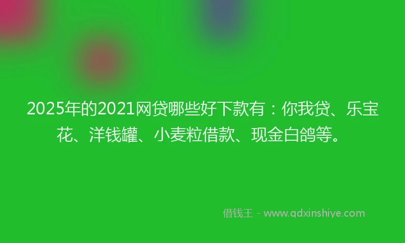 2025年的2021网贷哪些好下款有：你我贷、乐宝花、洋钱罐、小麦粒借款、现金白鸽等。