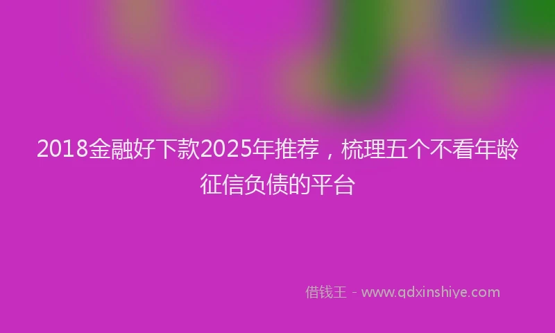2018金融好下款2025年推荐，梳理五个不看年龄征信负债的平台