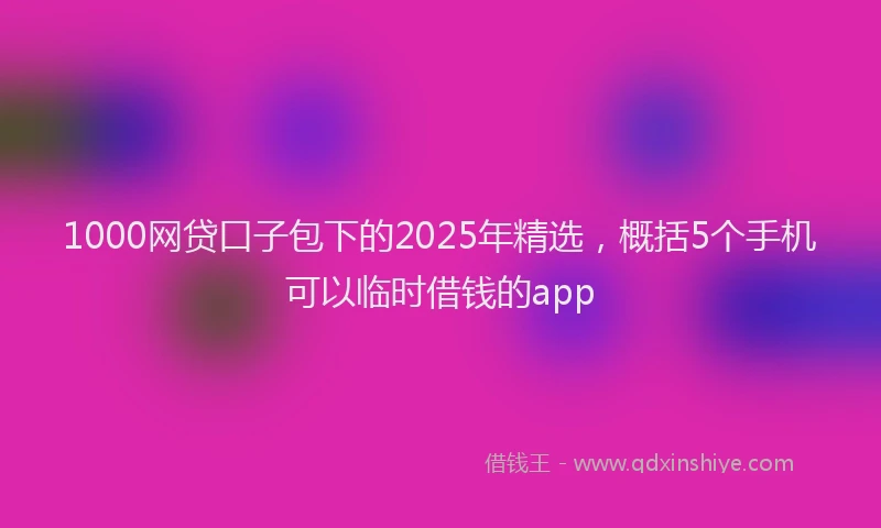 1000网贷口子包下的2025年精选，概括5个手机可以临时借钱的app