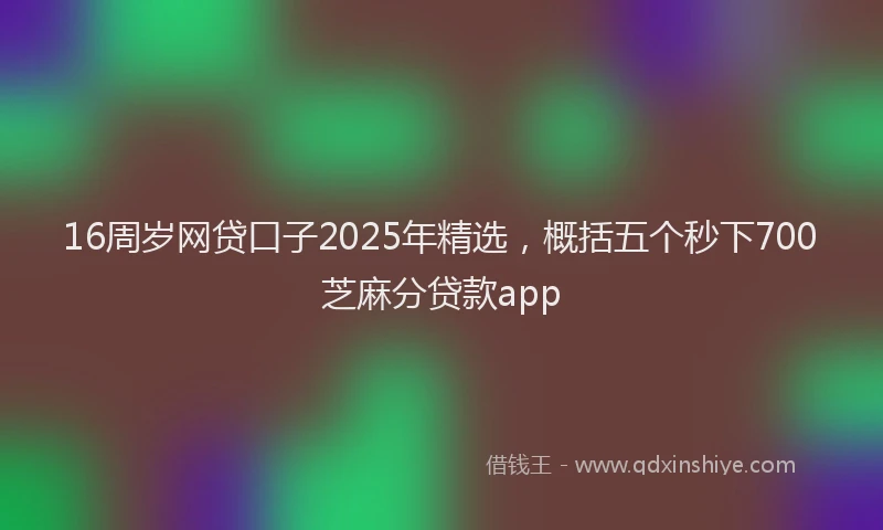 16周岁网贷口子2025年精选，概括五个秒下700芝麻分贷款app
