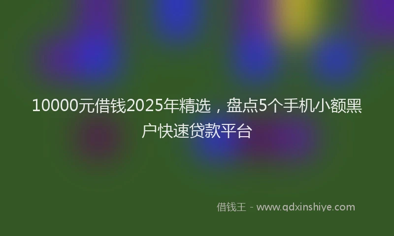 10000元借钱2025年精选，盘点5个手机小额黑户快速贷款平台