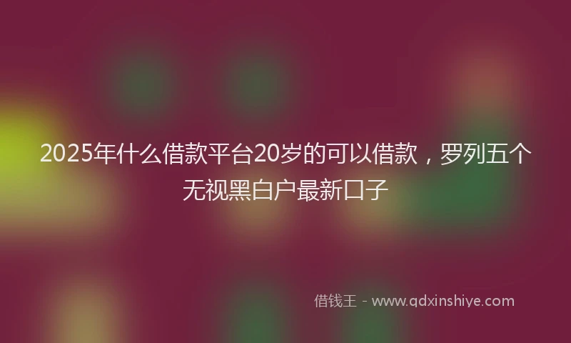 2025年什么借款平台20岁的可以借款，罗列五个无视黑白户最新口子