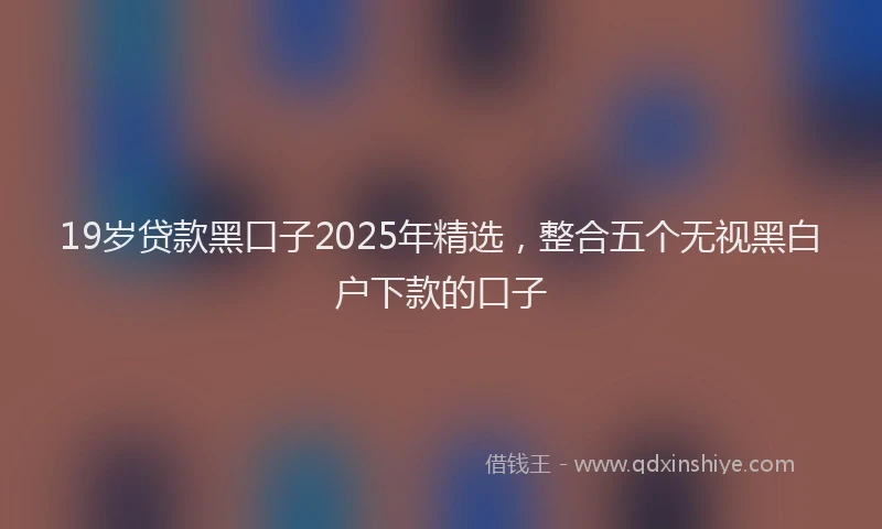 19岁贷款黑口子2025年精选，整合五个无视黑白户下款的口子