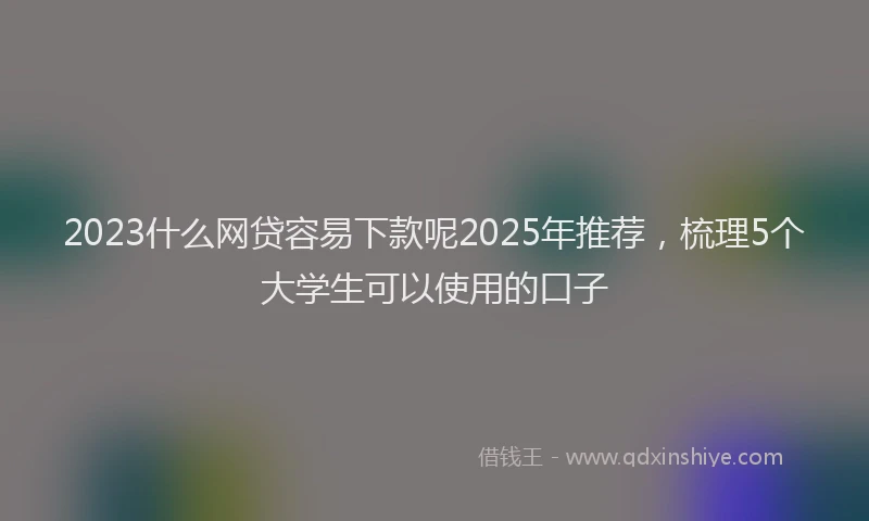 2023什么网贷容易下款呢2025年推荐，梳理5个大学生可以使用的口子