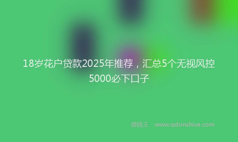 18岁花户贷款2025年推荐，汇总5个无视风控5000必下口子