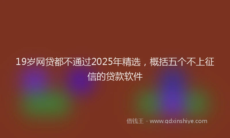 19岁网贷都不通过2025年精选，概括五个不上征信的贷款软件