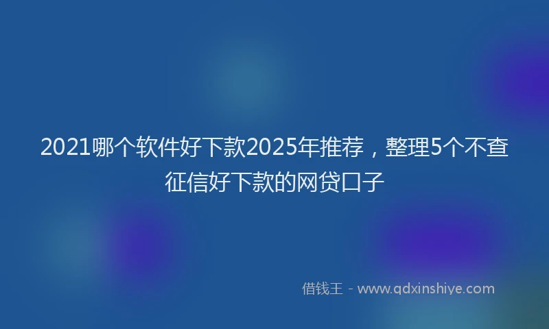 2021哪个软件好下款2025年推荐，整理5个不查征信好下款的网贷口子