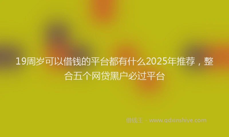 19周岁可以借钱的平台都有什么2025年推荐，整合五个网贷黑户必过平台
