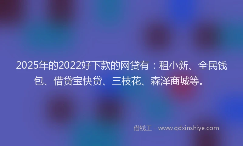 2025年的2022好下款的网贷有：租小新、全民钱包、借贷宝快贷、三枝花、森泽商城等。