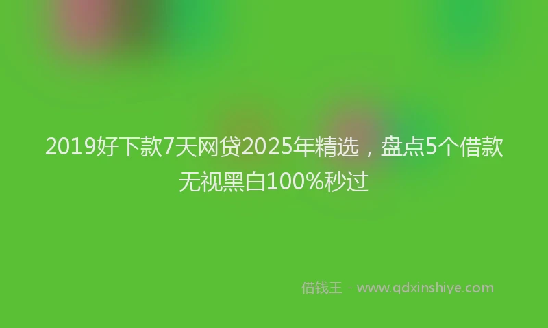 2019好下款7天网贷2025年精选，盘点5个借款无视黑白100%秒过