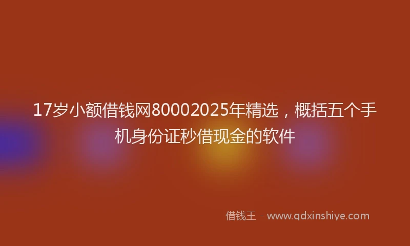 17岁小额借钱网80002025年精选，概括五个手机身份证秒借现金的软件