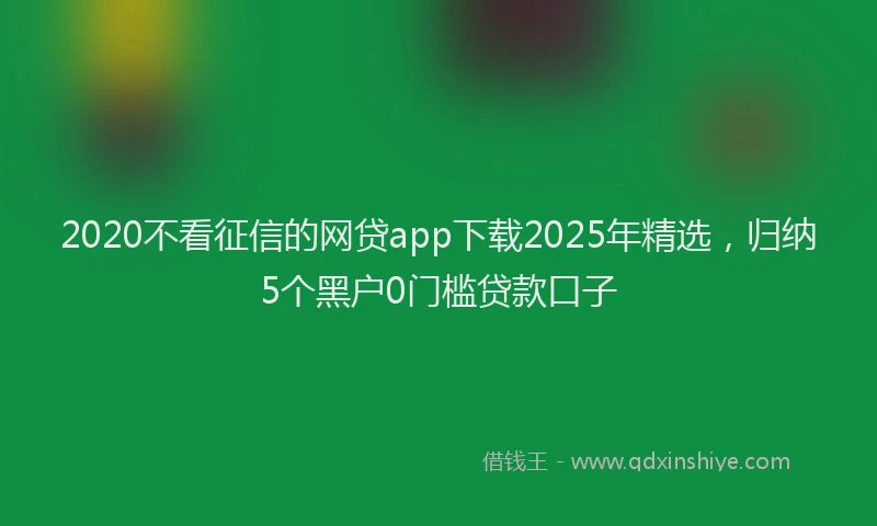2020不看征信的网贷app下载2025年精选，归纳5个黑户0门槛贷款口子