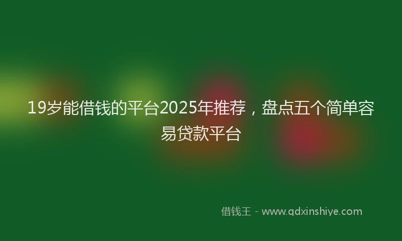 19岁能借钱的平台2025年推荐，盘点五个简单容易贷款平台