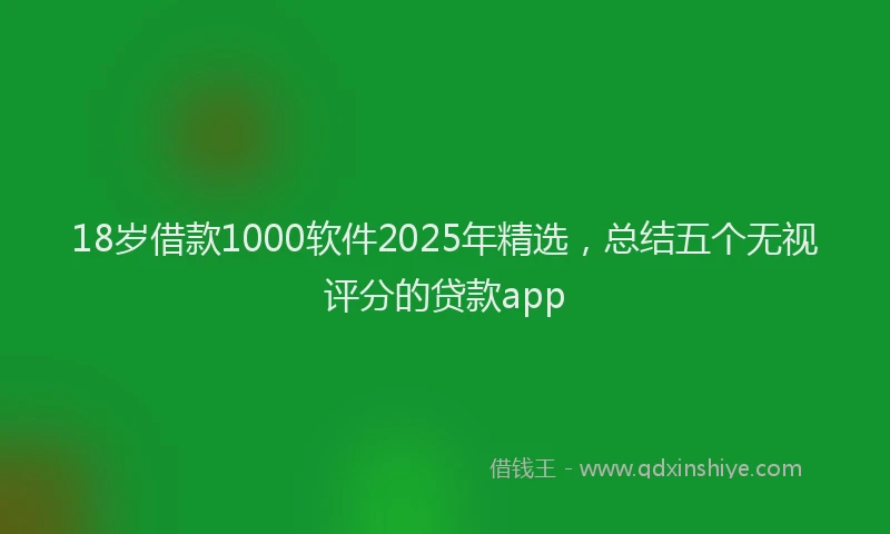 18岁借款1000软件2025年精选，总结五个无视评分的贷款app