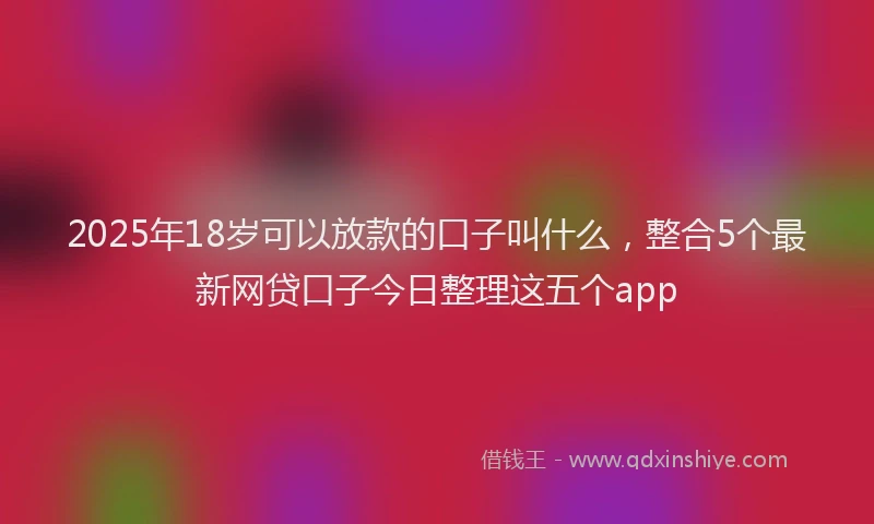 2025年18岁可以放款的口子叫什么，整合5个最新网贷口子今日整理这五个app