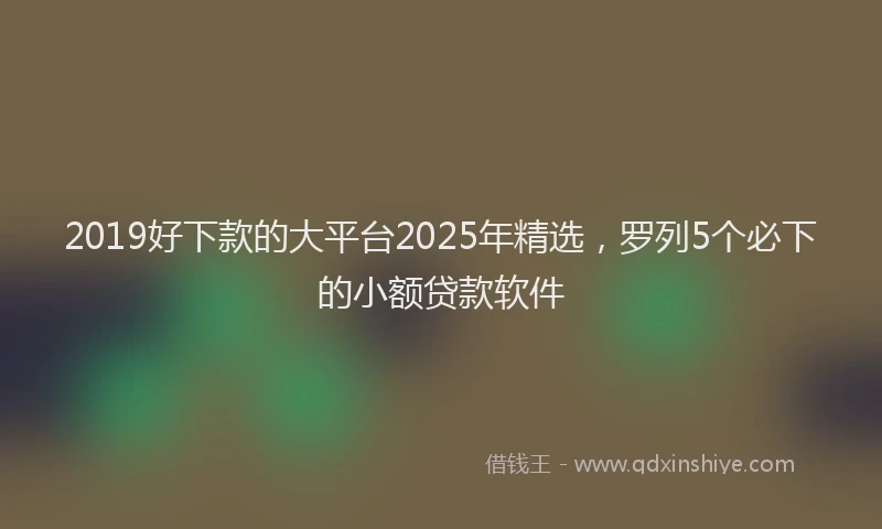 2019好下款的大平台2025年精选，罗列5个必下的小额贷款软件