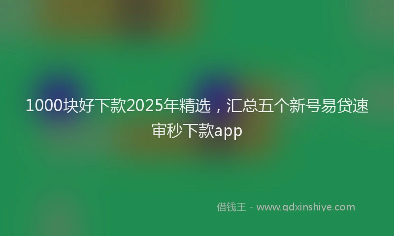 1000块好下款2025年精选，汇总五个新号易贷速审秒下款app