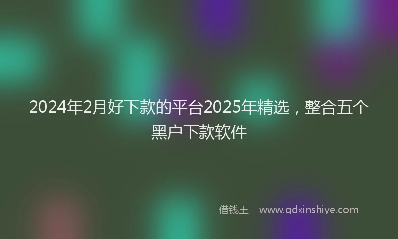 2024年2月好下款的平台2025年精选，整合五个黑户下款软件