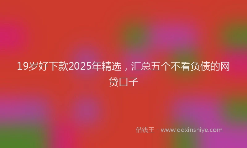 19岁好下款2025年精选，汇总五个不看负债的网贷口子