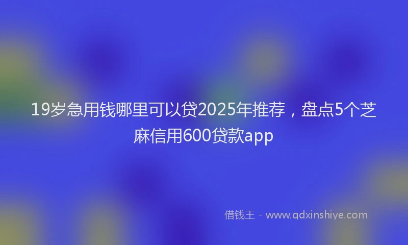 19岁急用钱哪里可以贷2025年推荐，盘点5个芝麻信用600贷款app