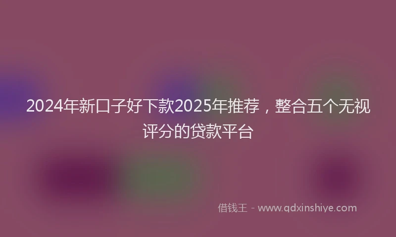 2024年新口子好下款2025年推荐，整合五个无视评分的贷款平台