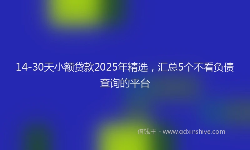 14-30天小额贷款2025年精选，汇总5个不看负债查询的平台