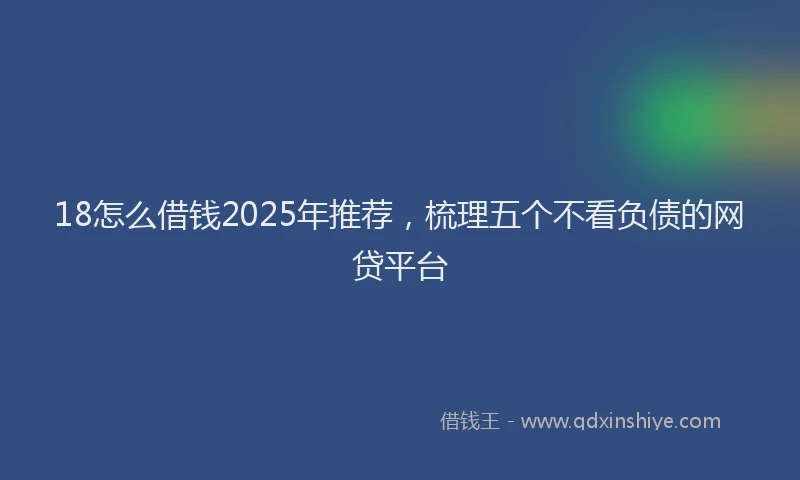 18怎么借钱2025年推荐，梳理五个不看负债的网贷平台