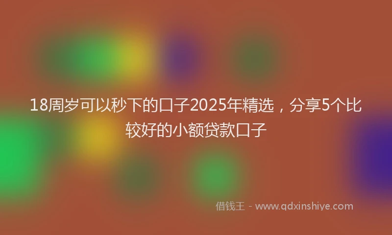 18周岁可以秒下的口子2025年精选，分享5个比较好的小额贷款口子