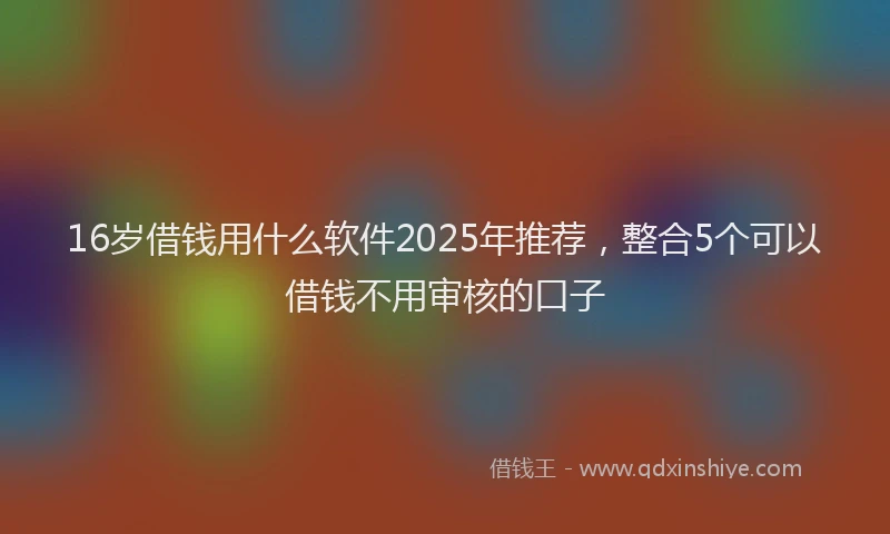 16岁借钱用什么软件2025年推荐，整合5个可以借钱不用审核的口子