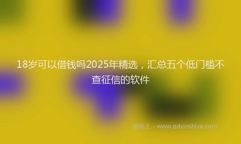 18岁可以借钱吗2025年精选，汇总五个低门槛不查征信的软件