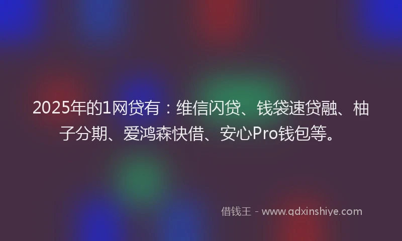 2025年的1网贷有：维信闪贷、钱袋速贷融、柚子分期、爱鸿森快借、安心Pro钱包等。