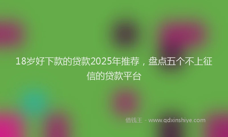 18岁好下款的贷款2025年推荐，盘点五个不上征信的贷款平台