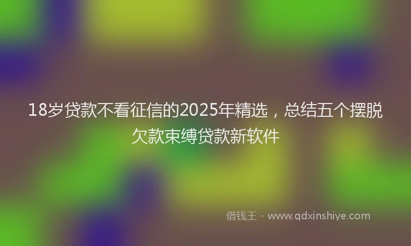 18岁贷款不看征信的2025年精选，总结五个摆脱欠款束缚贷款新软件