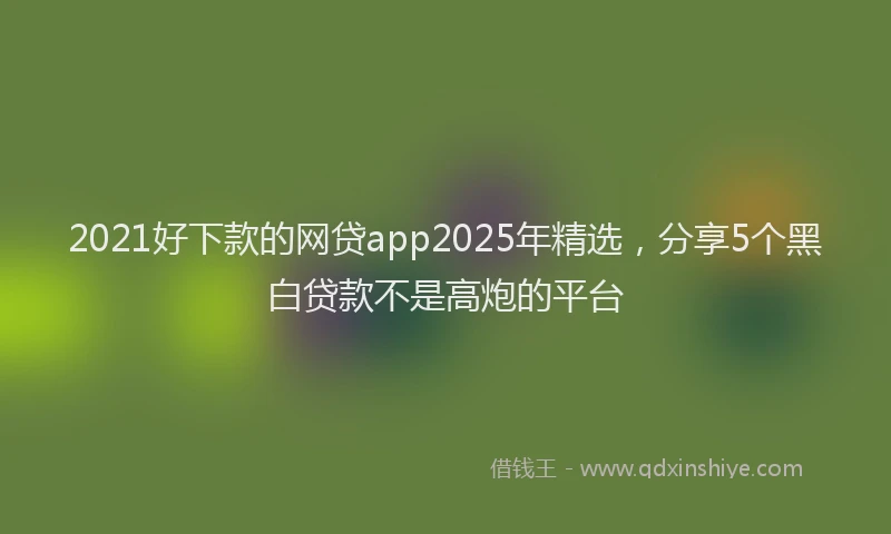 2021好下款的网贷app2025年精选，分享5个黑白贷款不是高炮的平台