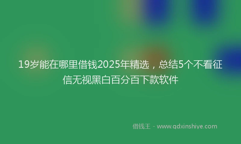 19岁能在哪里借钱2025年精选，总结5个不看征信无视黑白百分百下款软件