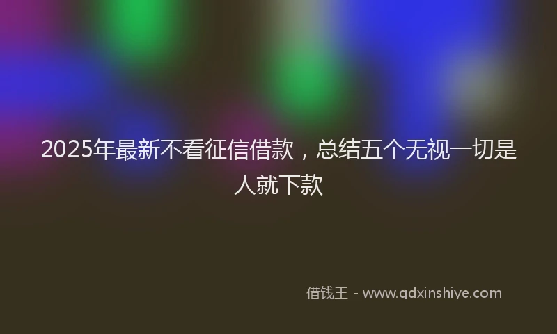 2025年最新不看征信借款，总结五个无视一切是人就下款