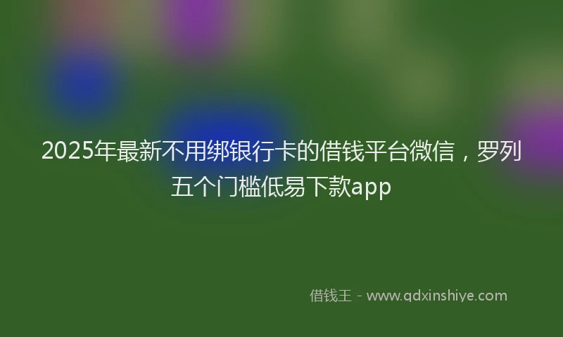 2025年最新不用绑银行卡的借钱平台微信，罗列五个门槛低易下款app