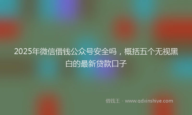 2025年微信借钱公众号安全吗，概括五个无视黑白的最新贷款口子
