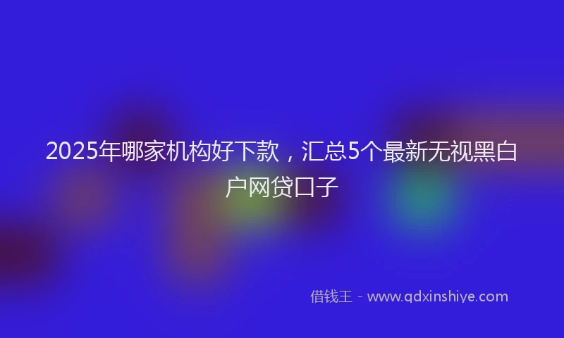 2025年哪家机构好下款，汇总5个最新无视黑白户网贷口子