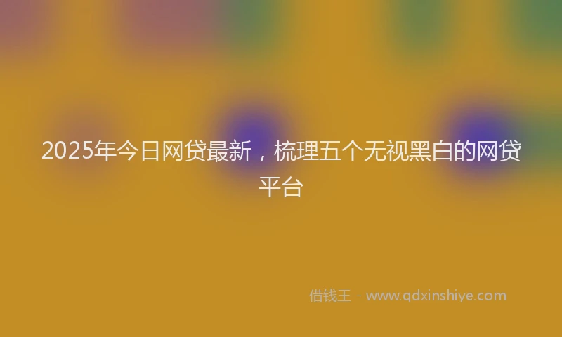 2025年今日网贷最新，梳理五个无视黑白的网贷平台