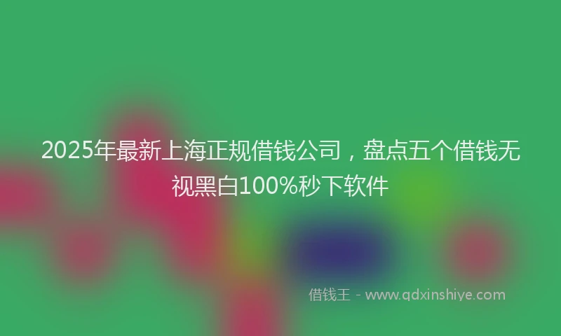 2025年最新上海正规借钱公司，盘点五个借钱无视黑白100%秒下软件