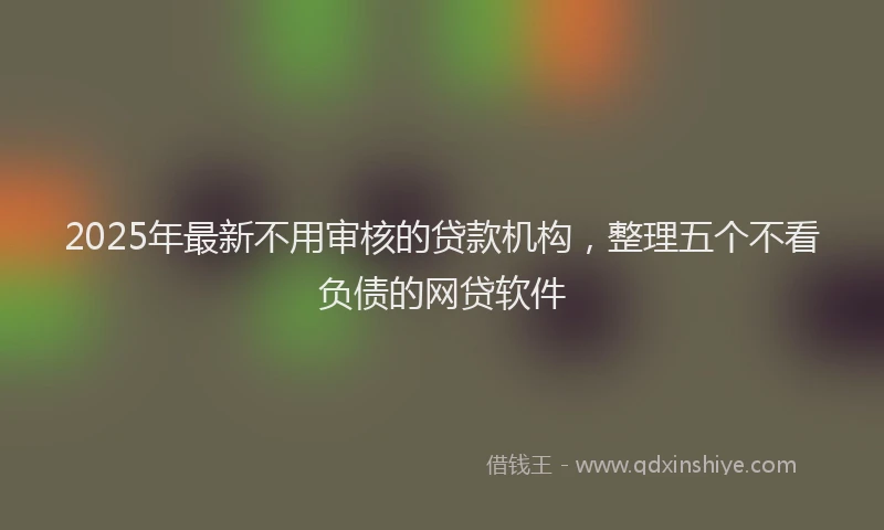 2025年最新不用审核的贷款机构，整理五个不看负债的网贷软件