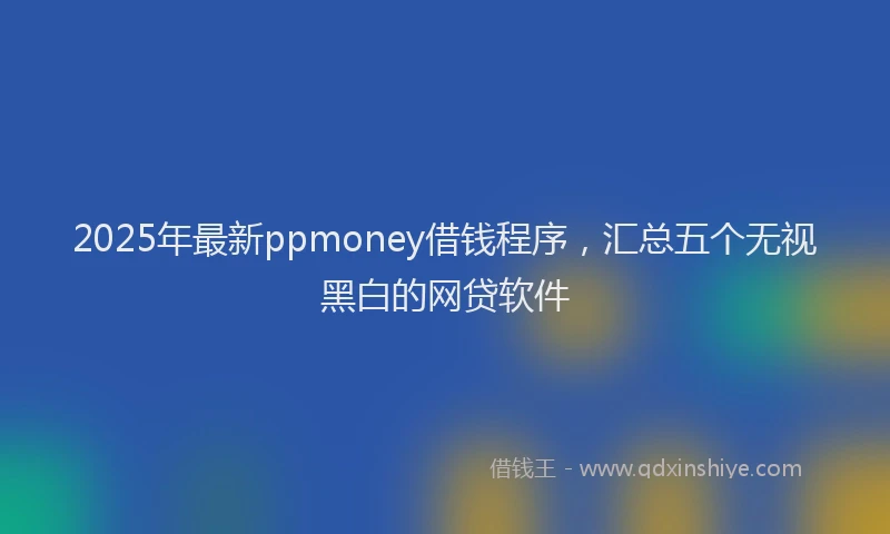 2025年最新ppmoney借钱程序，汇总五个无视黑白的网贷软件